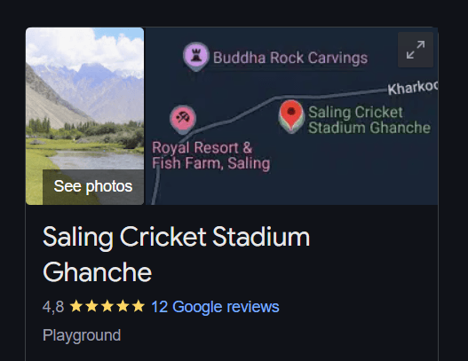 Saling Cricket Stadium Ghanche